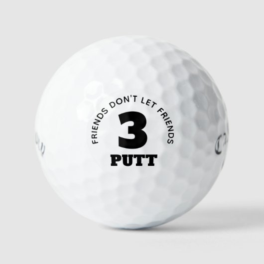 Grappige vrienden 3 Putt Golfballen (Voorkant)