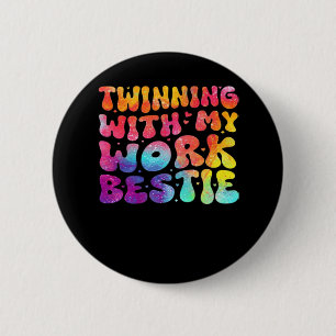 Grappige vrienden die zich verbinden met mijn werk ronde button 5,7 cm