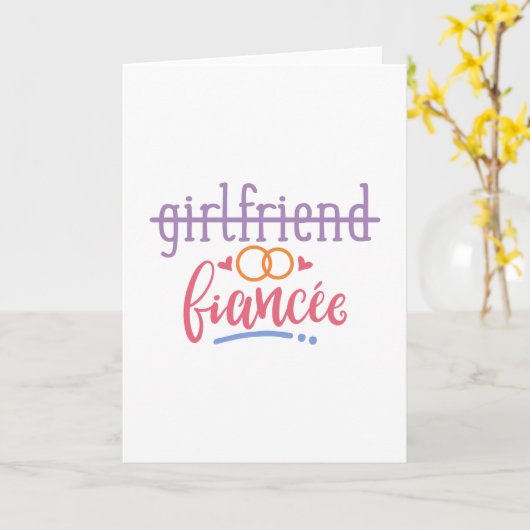 Grappige Vriendin Verloofde Betrokkenheidsideeën Kaart (Gele Bloem)