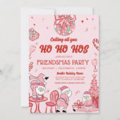 Grappige Vriendjes Kerstman Ho Ho Hos Kerstfeest Kaart (Voorkant)