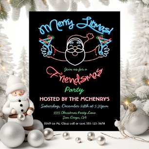 Grappige Vriendjes Kerstmis Litmas Neon Teken Kaart