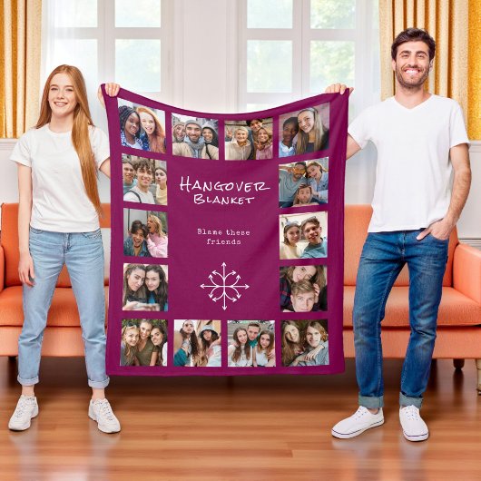 Grappige Vriendschap Hangover Design fotocollage Fleece Deken