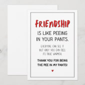 Grappige vriendschapskaart, vriend briefkaart, hum feestdagenkaart (Voorkant / Achterkant)