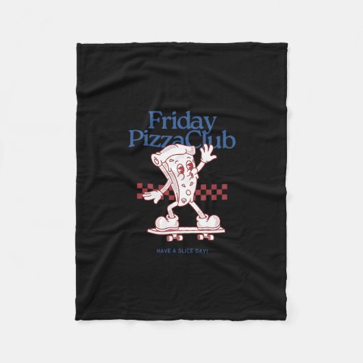 Grappige Vrijdag Pizza Club Fleece Deken (Voorkant)