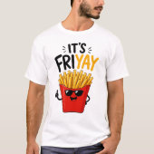 Grappige Vrijdag Unisex Wit T-shirt (Voorkant)