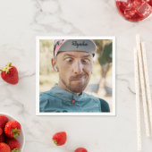 Grappige vrijgezellenfeest bruidegom gezicht serve servet (Insitu)