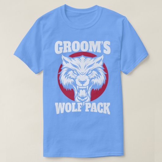 Grappige vrijgezellenfeest Bruidegom Wolfpack Trou T-shirt (Design voorkant)