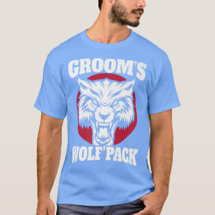 Grappige vrijgezellenfeest Bruidegom Wolfpack Trou T-shirt