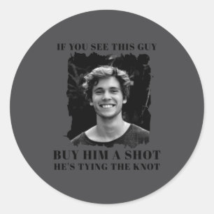 Grappige vrijgezellenfeest heren ronde sticker