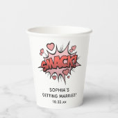 Grappige vrijgezellenfeest Retro Bruiloft Papieren Bekers (Achterkant)