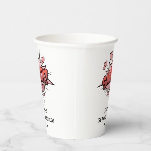 Grappige vrijgezellenfeest Retro Bruiloft Papieren Bekers (Rechts)