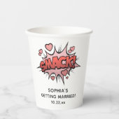 Grappige vrijgezellenfeest Retro Bruiloft Papieren Bekers (Voorkant)