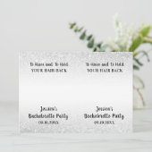 Grappige vrijgezellenfeest scrunchie houder gunst kaart (Staand voorkant)