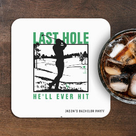 Grappige vrijgezellenfeest voor golfer Laatste hol Kartonnen Onderzetters