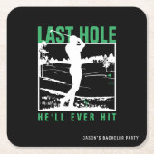 Grappige vrijgezellenfeest voor golfliebhebbers: h kartonnen onderzetters (Voorkant)