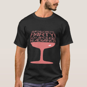 Grappige vrijgezellenfeest wijn drinkende bruid t-shirt