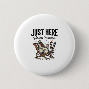 Grappige vrijheid haan vintage patriottisch shirt_ ronde button 5,7 cm