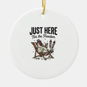 Grappige Vrijheid Haan Vintage Patriottisch T-shir Keramisch Ornament