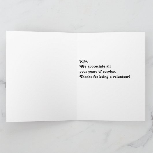 Grappige vrijwilliger bedankkaart (Binnen)