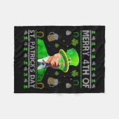Grappige vrolijke 4e St. Patrick's Day Joe Biden h Fleece Deken (Voorkant (Horizontaal))
