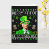 Grappige vrolijke 4e St. Patrick's Day Joe Biden h Kaart (Gele Bloem)