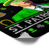 Grappige vrolijke 4e St. Patrick's Day Joe Biden h Poster (Hoek)