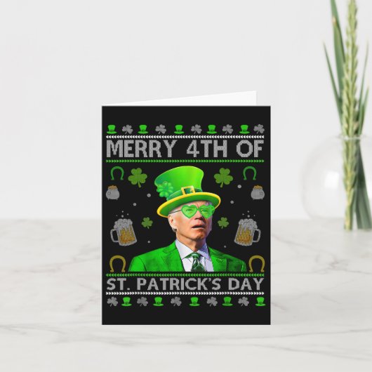 Grappige vrolijke 4e van St. Patricks Day Joe Bide Kaart (Voorkant)