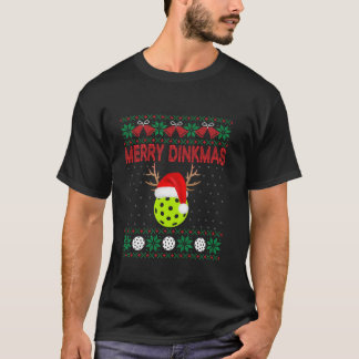 Grappige vrolijke Dinkmas rendier Kerstman Kerst P T-shirt