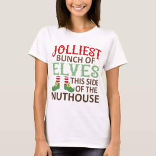 Grappige vrolijke Elf Kerstmis Familie Spreuk T-shirt