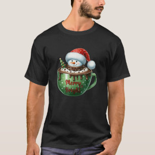 Grappige vrolijke en heldere kerst peperkoek man h t-shirt