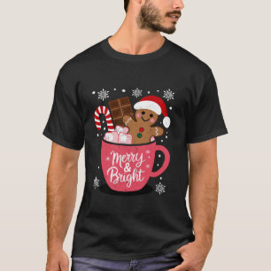 Grappige vrolijke en heldere kerst peperkoek man h t-shirt