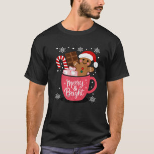 Grappige vrolijke en heldere kerst peperkoek man h t-shirt