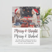 Grappige vrolijke en heldere kerstfoto feestdagenkaart (Staand voorkant)