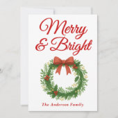 Grappige vrolijke en heldere kerstkrans feestdagenkaart (Voorkant)