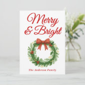 Grappige vrolijke en heldere kerstkrans feestdagenkaart (Staand voorkant)