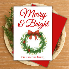 Grappige vrolijke en heldere kerstkrans feestdagenkaart