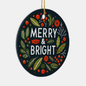 Grappige vrolijke en heldere vakantie calorieën keramisch ornament (Rechts)