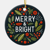 Grappige vrolijke en heldere vakantie calorieën keramisch ornament (Voorkant)