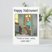 Grappige vrolijke Halloween humor wenskaart (Staand voorkant)
