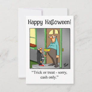 Grappige vrolijke Halloween humor wenskaart
