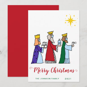 Grappige vrolijke kerst Drie Koningen Groet Feestdagenkaart