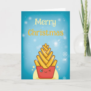 Grappige vrolijke kerst gevouwen wenskaart kaart