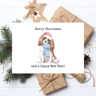 Grappige vrolijke kerst hond folie feestdagen briefkaart