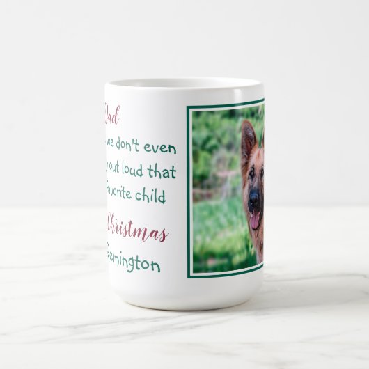 Grappige vrolijke kerst hond papa koffiemok (Center)