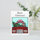 Grappige vrolijke kerst humor ansichtkaart feestdagenkaart (Staand voorkant)