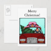 Grappige vrolijke kerst humor ansichtkaart feestdagenkaart (Voorkant / Achterkant)