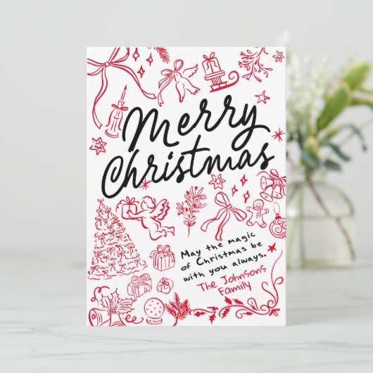 Grappige vrolijke kerst Kaart (Staand voorkant)