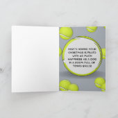 Grappige vrolijke kerst Kaart - Hond met tennisbal (Binnen)