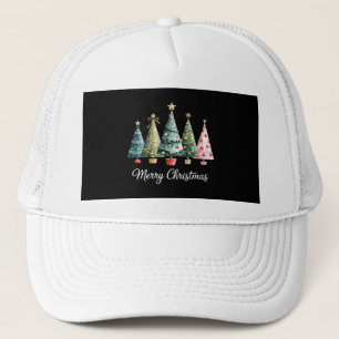 Grappige vrolijke kerstbomen Boog Kerstman Familie Trucker Pet