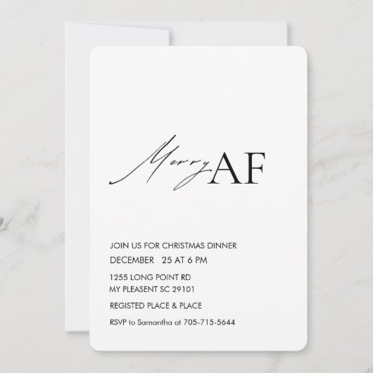 Grappige vrolijke kerstdiner kaart (Voorkant)